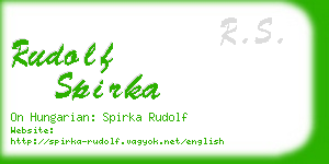 rudolf spirka business card